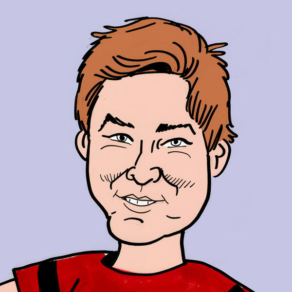 Matt Cruse - Writer and Filmmaker Sketch of Matt Cruse by Beano artist Nigel Parkinson.